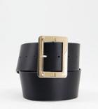 Glamorous Exclusive Waist & Hip Blazer Belt In Recycled Black Pu With Square Gold Buckle