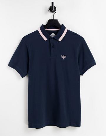 Barbour Beacon Bank Tipped Polo In Navy