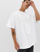 Asos Design Oversized T-shirt In Pique In White - White