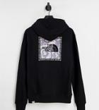 The North Face Topographic Hoodie In Black/white Exclusive At Asos