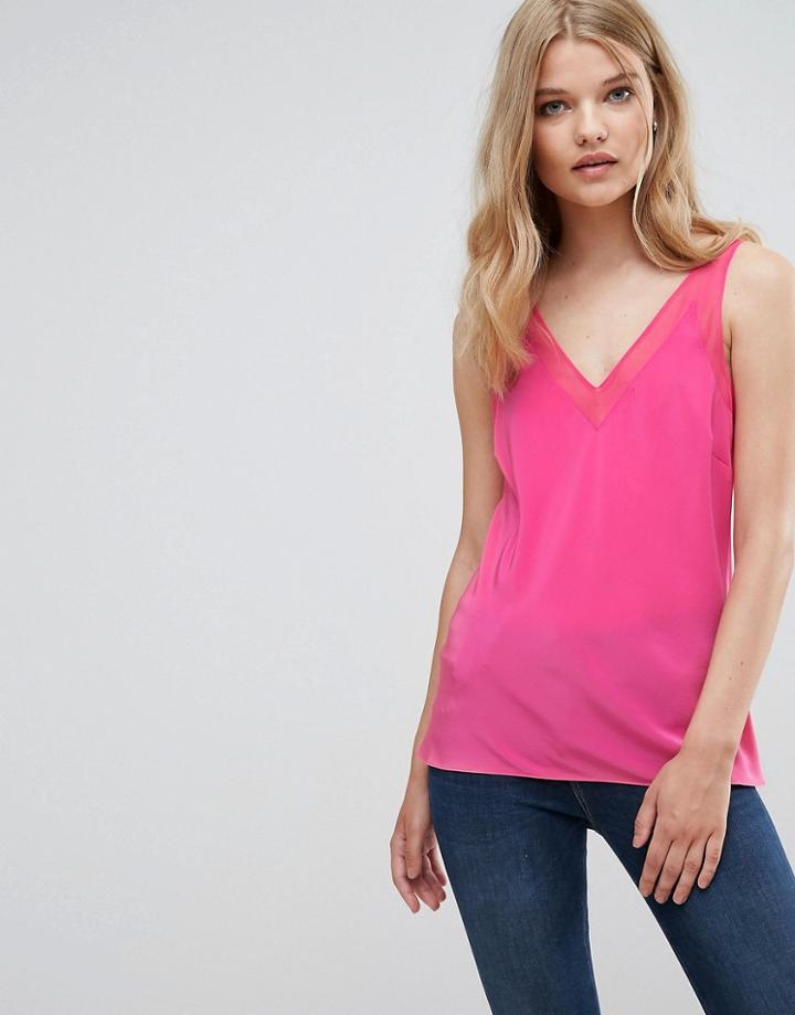 Ted Baker V Neck Trim Cami - Pink