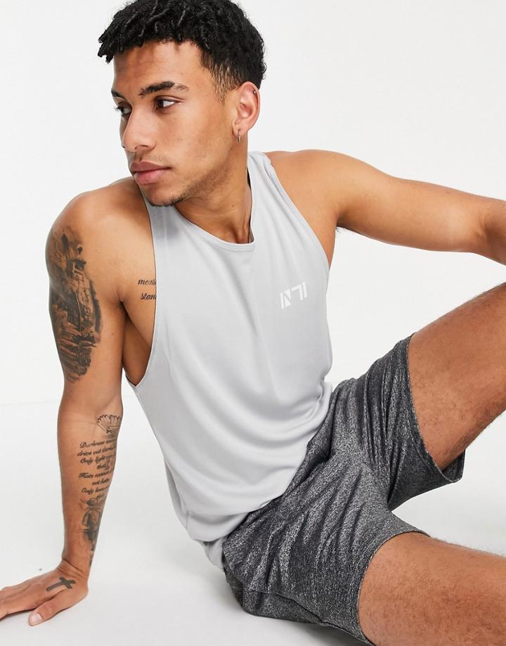 New Look Sport Mesh Racer Tank-grey