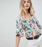 Boohoo Floral Wrap Top - Multi