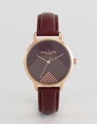Daisy Dixon Watch In Burgundy Leather - Red