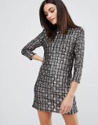 Goldie Alexa Sequin Shift Dress - Gray