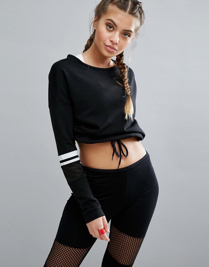 New Look Gym Drawstring Sweat Top - Black