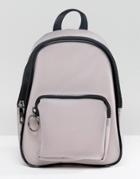 Yoki Fashion Plastic Backpack With Contrast Black Trim - Gray