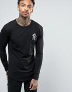 Gym King Long Sleeve T-shirt In Muscle Fit - Black