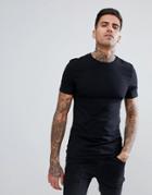 Asos Design Muscle Fit T-shirt With Crew Neck In Black - Black