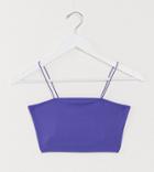 Asos Design Petite Crop Bandeau With Skinny Straps In Violet-purple