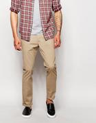 Selected Homme Chinos In Skinny Fit-stone