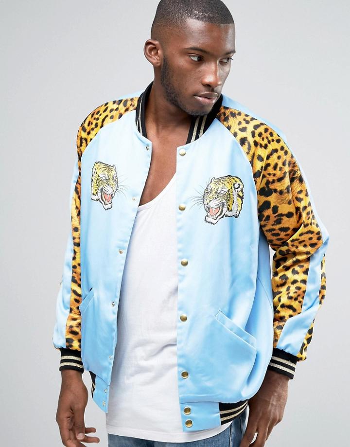 Jaded London Souvenir Bomber Jacket - Blue