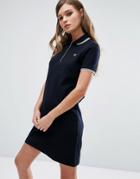 Fred Perry Zip Neck Pique Dress - Navy