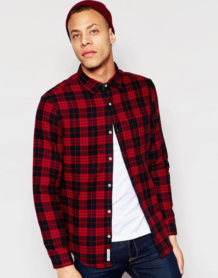 Original Penguin Plaid Shirt In Heritage Fit - Red