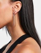 Aldo Chorewet Embellished Paperclip Earrings In Gold