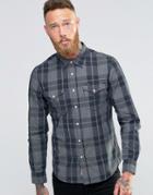 Lee Slim Check Western Shirt Black - Black