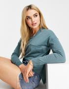 Madewell Long Sleeve Crew Neck Pocket T-shirt In Gray-grey