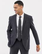 Esprit Slim Fit Commuter Suit Jacket In Gray Check - Gray