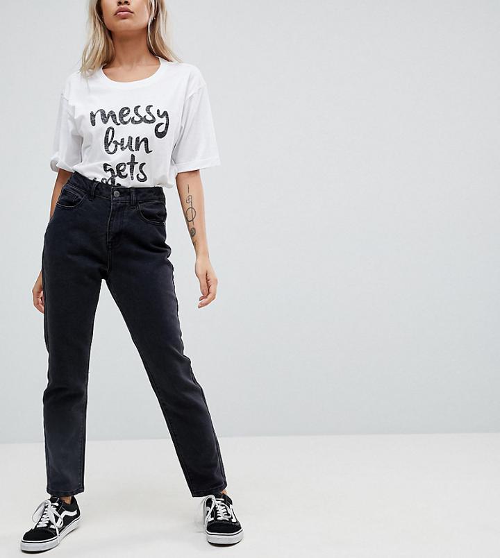 Noisy May Petite Mom Jean - Black