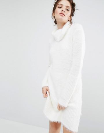 Willow And Paige Oversized Sweater Dress - Cream