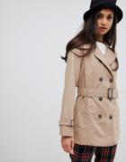 Brave Soul Orwell Trench Coat - Cream