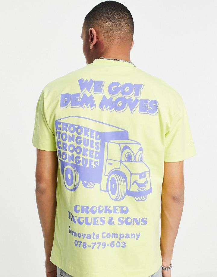 Crooked Tongues T-shirt With Got Dem Moves Print In Green
