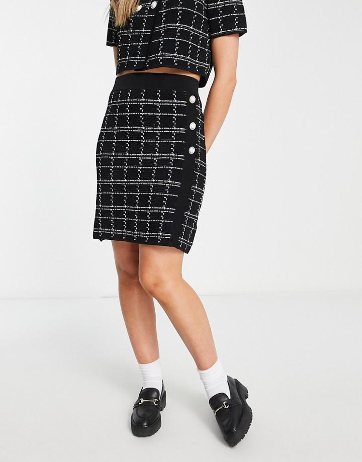 Urban Revivo Skirt In Black Plaid - Part Of A Set