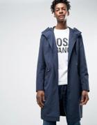 Hugo By Hugo Boss Mengon Parka Water Repellent Fishtail In Navy - Navy
