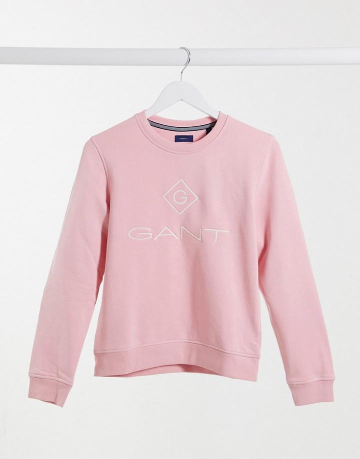 Gant Sweatshirt With Chest Logo In Pink