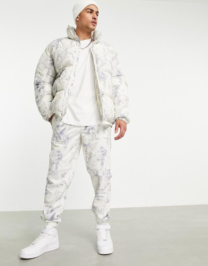 Topman Relaxed Tie Dye Sweatpants In Gray - Part Of A Set-grey