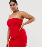 Fashionkilla Plus Going Out Bandeau Mini Dress Red - Red