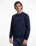 Calvin Klein Center Logo Sweatshirt In Navy