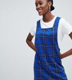 New Look Check Button Side Pinny Dress