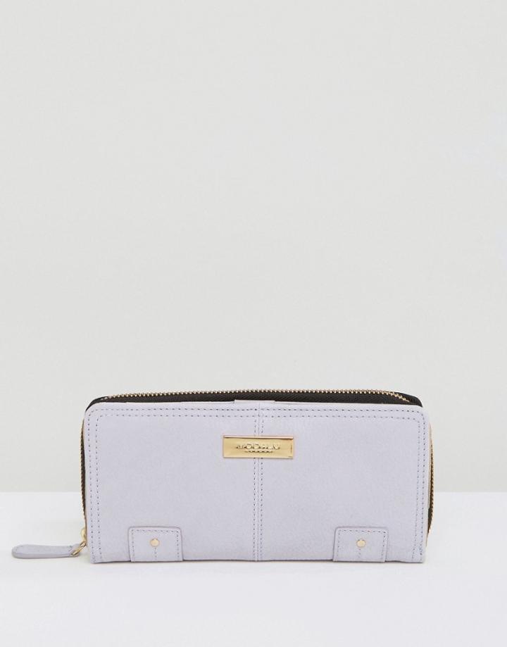 Modalu Leather Zip Around Purse - Purple