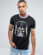 Asos T-shirt With Star Wars Rogue One Darth Vader Face Print In Black