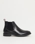 Base London Seymour Chelsea Boots In Black Leather-grey