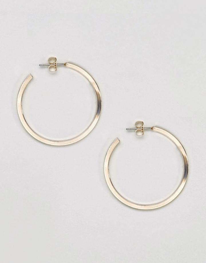 Weekday Flat Hoop Earrings - Gold