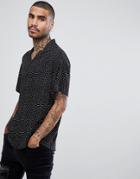 Mennace Revere Shirt In Polka Dot - Black