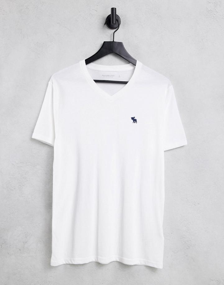 Abercrombie & Fitch V Neck T-shirt In White