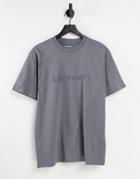 Carhartt Wip Script T-shirt In Gray