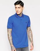 Fred Perry Polo Shirt With Tipping Slim Fit - Regal