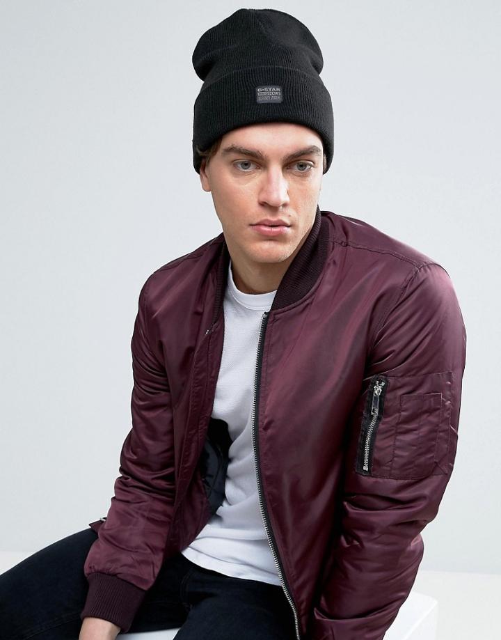 G-star Originals Effo Logo Beanie In Black - Black