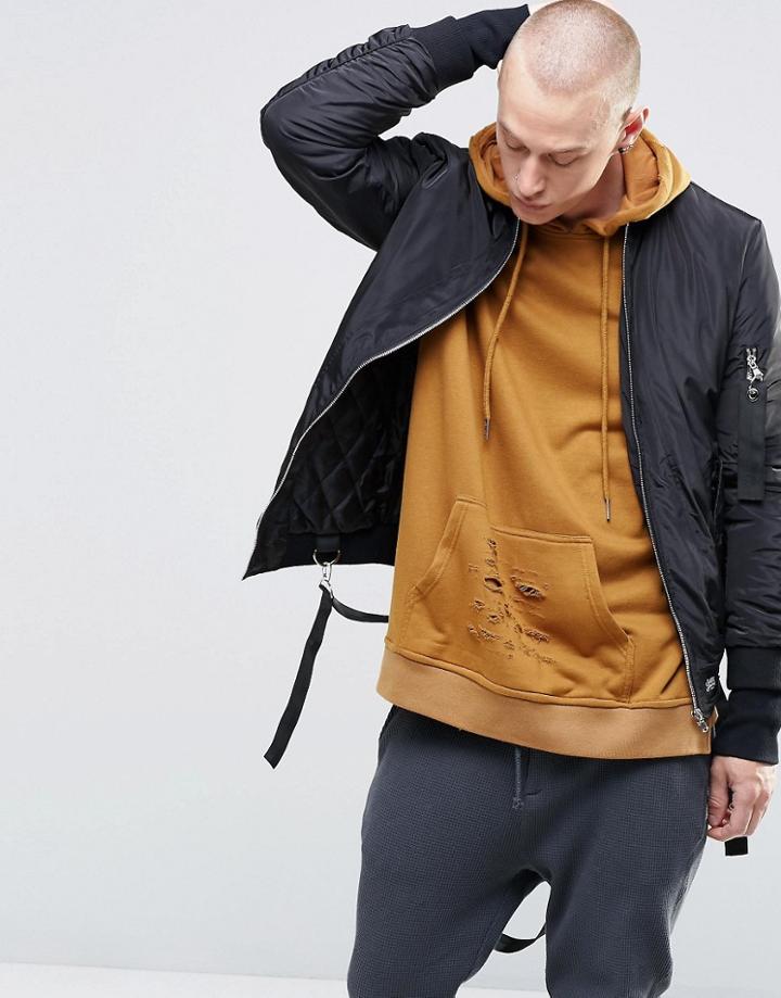 Sixth June Bomber Jacket With Detachable Straps - Black