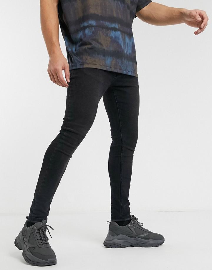 Criminal Damage Essential Skinny Jeans In Black Stone Wash