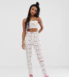 One Above Another Mom Jeans In Denim Butterflies Two-piece-white