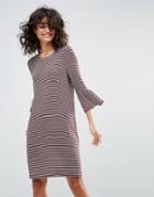 Vero Moda Stripe Peplum Sleeve Dress - Multi