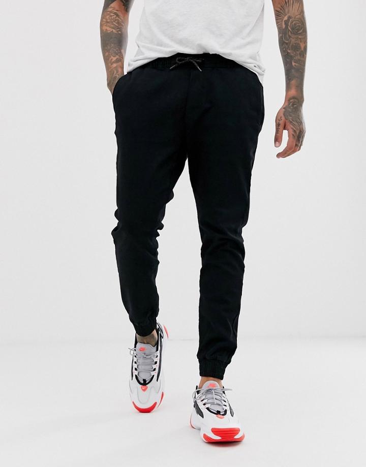 Bershka Chino Sweatpants In Black