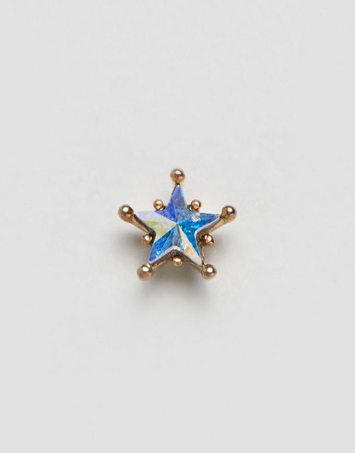 Orelia Crystal Star Piercing Earring - Gold
