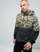 Ellesse Hoodie In Camo Dip Dye - Black