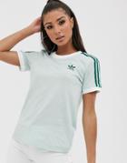 Adidas Originals Adicolor Three Stripe T-shirt In Mint Green